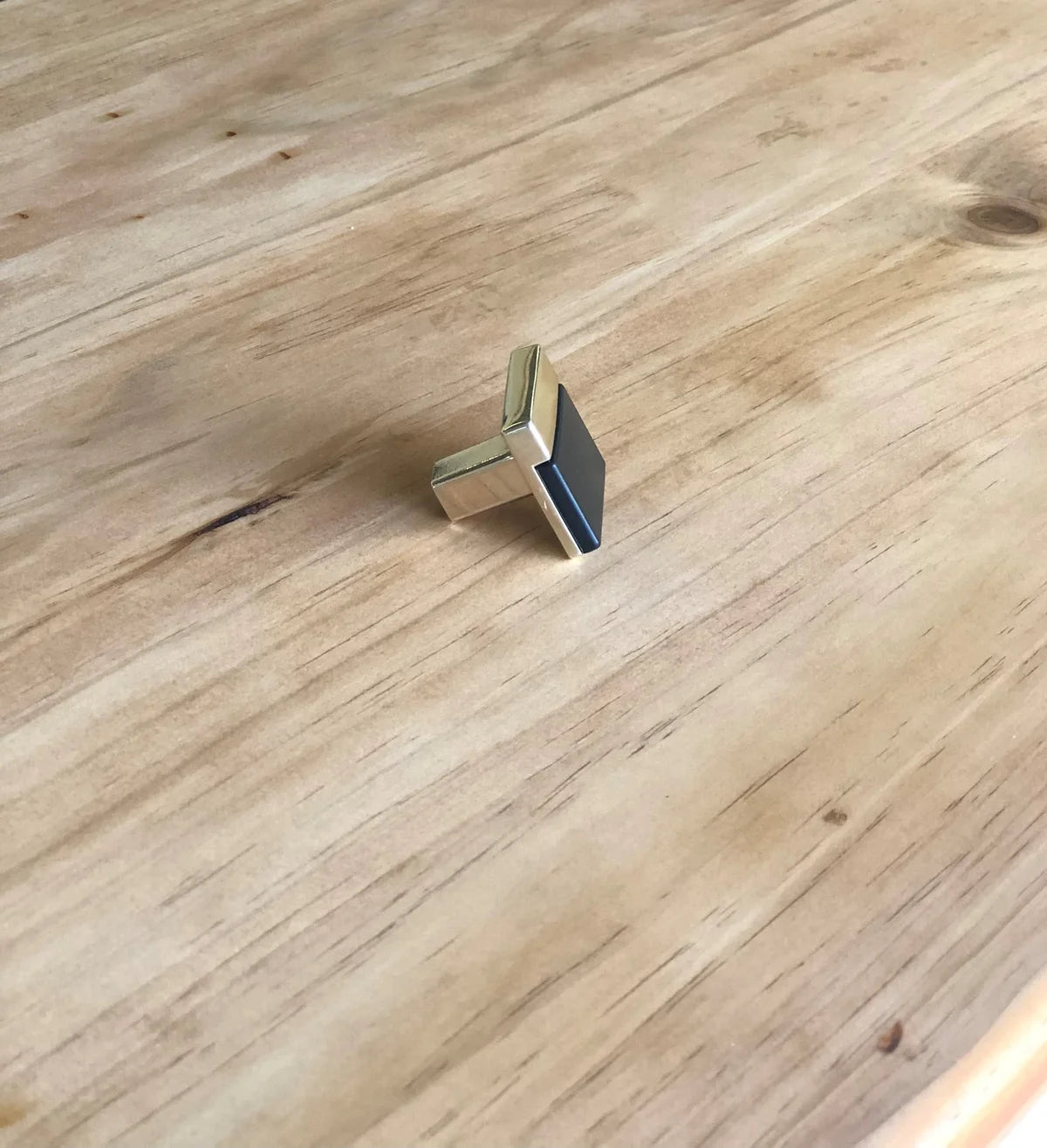Black & Gold Square Knob