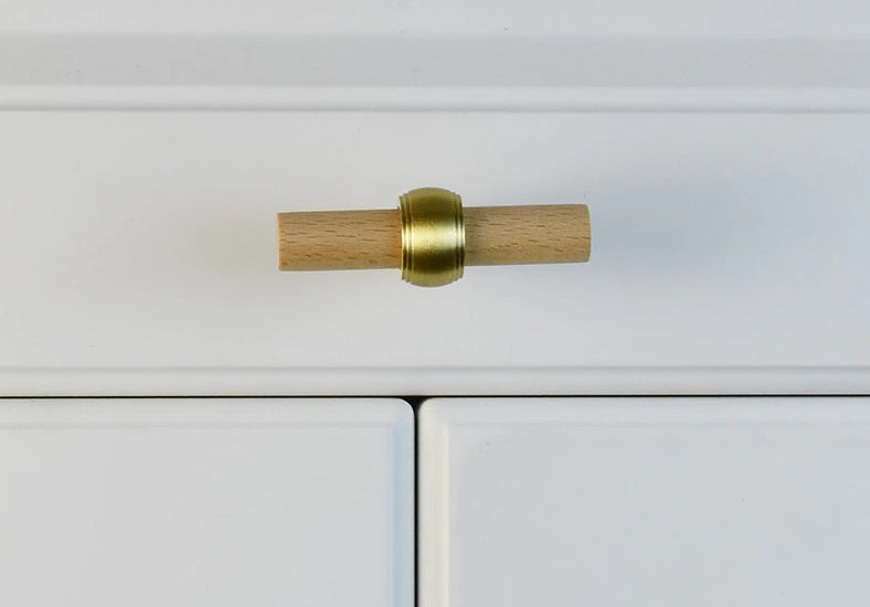 Gold Short Wooden Knob